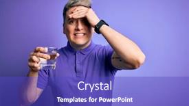  Presentation with drinking glass - Cool new slides with young-modern-man-drinking backdrop and a cobalt blue colored foreground