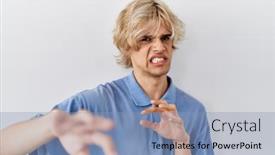  Presentation with modern - PPT layouts featuring young-modern-man-standing-over background and a light blue colored foreground