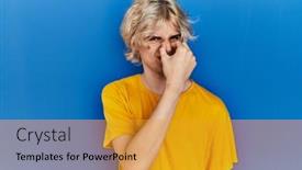  Presentation with bad breath - Presentation having young-modern-man-standing-over background and a gold colored foreground