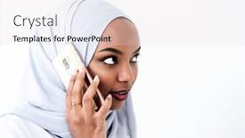  Presentation with hijab modern - Amazing slide deck having young-modern-muslim-african-business backdrop and a light gray colored foreground