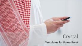  Presentation with muslim - Slide deck consisting of young-modern-muslim-arabian-businessman background and a light gray colored foreground