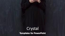  Presentation with woman muslim - Presentation featuring young-modern-muslim-business-woman background and a dark gray colored foreground