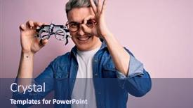  Presentation with optical - Theme featuring young-modern-optical-optomestrist-man background and a ocean colored foreground