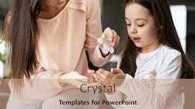  Presentation with mom - Beautiful PPT layouts featuring young-mom-protect-her-child backdrop and a coral colored foreground