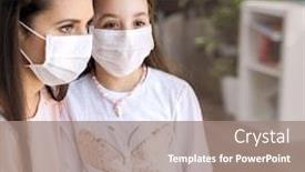  Presentation with mom - Slides having young-mom-protect-her-child background and a gray colored foreground