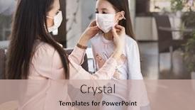  Presentation with mom - PPT layouts featuring young-mom-protect-her-child background and a soft green colored foreground