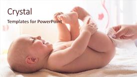  Presentation with mom baby - Cool new presentation design with young mom wiping the baby backdrop and a sky blue colored foreground