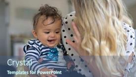  Presentation with mom baby - Cool new PPT layouts with young-mom-with-baby-girl backdrop and a ocean colored foreground