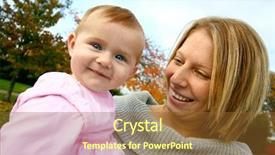  Presentation with mom baby - Audience pleasing PPT layouts consisting of young mom with beautiful baby daughter in pink dress outdoor in the park backdrop and a tawny brown colored foreground