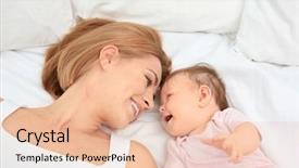  Presentation with mother baby animation - Beautiful theme featuring young mother and baby lying backdrop and a  colored foreground