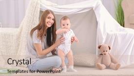  Presentation with cute baby - Amazing presentation theme having young mother and cute baby backdrop and a  colored foreground