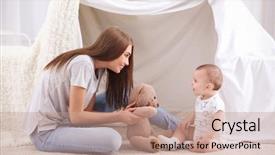  Presentation with cute baby - Amazing presentation having young mother and cute baby backdrop and a  colored foreground