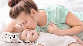  Presentation with cute baby - Colorful slides enhanced with young mother and cute baby backdrop and a lemonade colored foreground