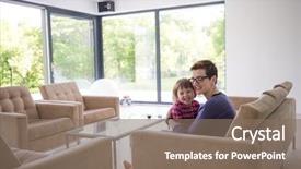  Presentation with villa - PPT layouts enhanced with young mother and cute little background and a  colored foreground