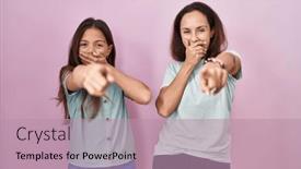  Presentation with shame - Presentation enhanced with young-mother-and-daughter-standing background and a coral colored foreground