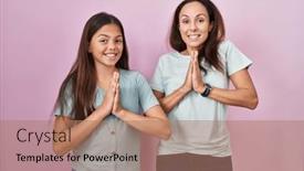  Presentation with forgiveness - Slide set featuring young-mother-and-daughter-standing background and a coral colored foreground