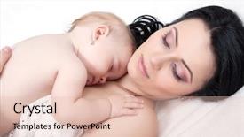  Presentation with mother baby animation - Cool new slides with young mother and her baby backdrop and a lemonade colored foreground