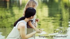  Presentation with mother love - Presentation theme enhanced with young-mother-and-her-five background and a mint green colored foreground