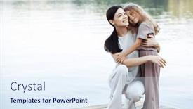  Presentation with mother love - PPT theme enhanced with young-mother-and-her-five background and a sky blue colored foreground