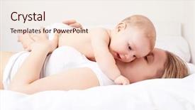  Presentation with old young - Amazing presentation theme having young mother and her six backdrop and a  colored foreground