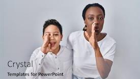  Presentation with together - Slides featuring young-mother-and-son-standing background and a light gray colored foreground