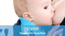  Presentation with breast feeding - Presentation design featuring young mother breast feeding her infant baby boy background and a teal colored foreground