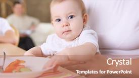  Presentation with mother feeding baby breast milk - Audience pleasing PPT layouts consisting of young mother feeding her infant backdrop and a  colored foreground