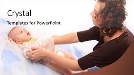  Presentation with mother baby - Beautiful presentation featuring young-mother-holding-her-baby backdrop and a white colored foreground