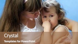  Presentation with soothing - Slides with young mother hugging and soothing background and a tawny brown colored foreground