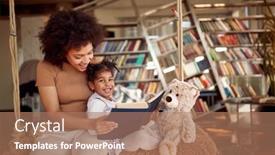  Presentation with family reading - Theme enhanced with young-mother-loves-reading background and a coral colored foreground