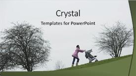  Presentation with park - PPT layouts with young mother pushing stroller uphill background and a  colored foreground