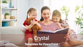  Presentation with family reading - Beautiful presentation featuring young mother reading a book backdrop and a red colored foreground