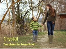 Young Mother Walking PPT template 87 | CrystalGraphics