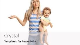  Presentation with mother baby - PPT layouts consisting of young-mother-with-a-baby background and a white colored foreground