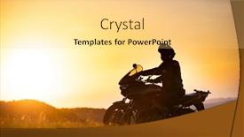  Presentation with road light - Presentation featuring young-motorcycle-rider background and a blonde colored foreground