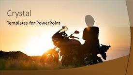  Presentation with road light - Cool new presentation design with young-motorcycle-rider backdrop and a lemonade colored foreground