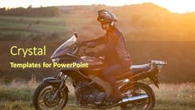  Presentation with road light - Amazing presentation having young-motorcycle-rider backdrop and a tawny brown colored foreground