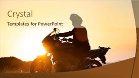 Presentation with road light - Presentation theme with young-motorcycle-rider background and a cream colored foreground