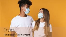  Presentation with yellow medical - Beautiful PPT theme featuring young-multiethnic-couple-wearing-medical backdrop and a yellow colored foreground