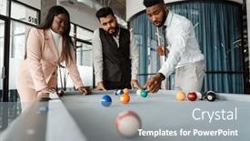  Presentation with lobby - PPT layouts with young-multiracial-people-in-business background and a  colored foreground