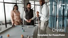  Presentation with lobby - Theme featuring young-multiracial-people-in-business background and a  colored foreground