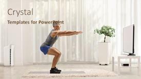  Presentation with exercises - Amazing presentation having young-muscular-guy-doing-squat backdrop and a lemonade colored foreground