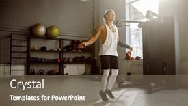  Presentation with training - Theme having young-muscular-man-doing-active background and a violet colored foreground