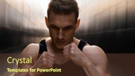  Presentation with healthy lifestyle - PPT layouts consisting of young-muscular-man-doing-sports background and a tawny brown colored foreground