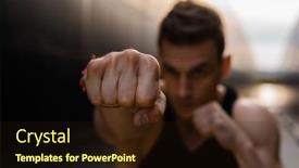  Presentation with healthy lifestyle - Slide deck consisting of young-muscular-man-doing-sports background and a wine colored foreground