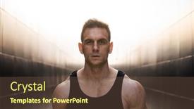  Presentation with healthy lifestyle - Presentation theme enhanced with young-muscular-man-doing-sports background and a tawny brown colored foreground