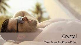  Presentation with sexy santa claus young muscular - PPT theme consisting of young muscular man background and a coral colored foreground