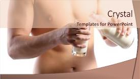  Presentation with protein - Slide set featuring young muscular sportsman with protein background and a lemonade colored foreground