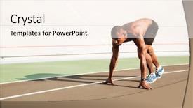  Presentation with adventure sports man - Theme having young musculary african sports man background and a cream colored foreground