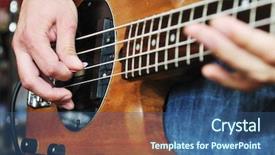  Presentation with music band - Presentation theme with young music player and band friends have training in home garage background and a ocean colored foreground